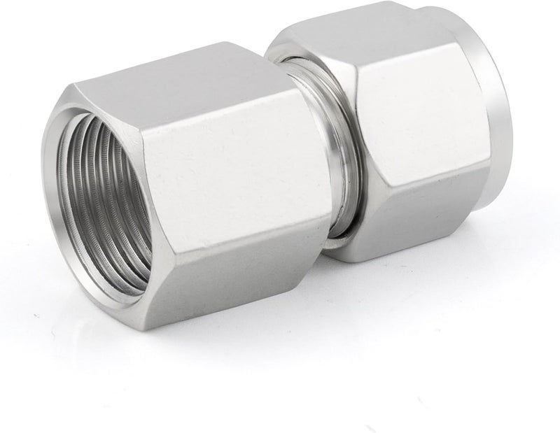 Yoebor Stainless Steel 304 Compression Tube Fitting Coupler with Double Ferrules 1/2" Tube OD x 1/4" NPT Female Adapter,Pack of 2 - Image 4